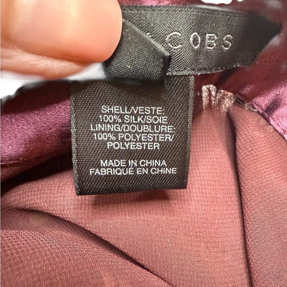 Marc Jacobs Silk Floral Ribbon Tiered Bohemian Midi Skirt Maroon Wine Size 12 - Picture 8 of 11